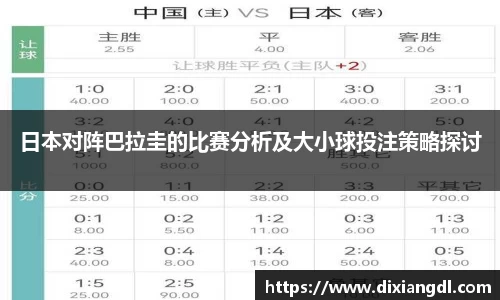 日本对阵巴拉圭的比赛分析及大小球投注策略探讨